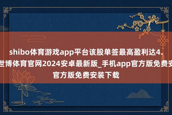 shibo体育游戏app平台该股单签最高盈利达4.8万元-世博体育官网2024安卓最新版_手机app官方版免费安装下载