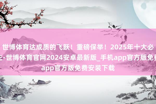 世博体育达成质的飞跃！重磅保举！2025年十大必追剧集率先-世博体育官网2024安卓最新版_手机app官方版免费安装下载